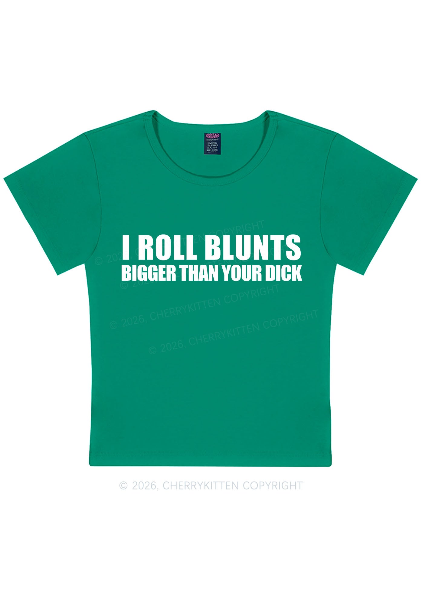 I Roll Blunts Y2K Baby Tee Cherrykitten