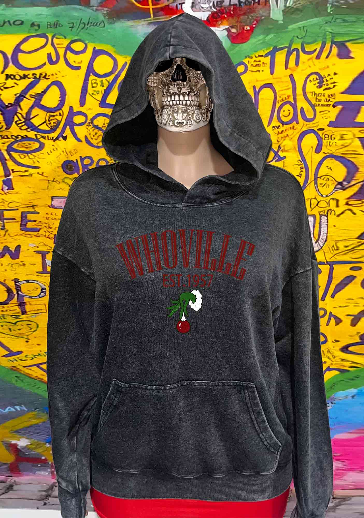 Christmas Whoville Y2K Washed Hoodie Cherrykitten