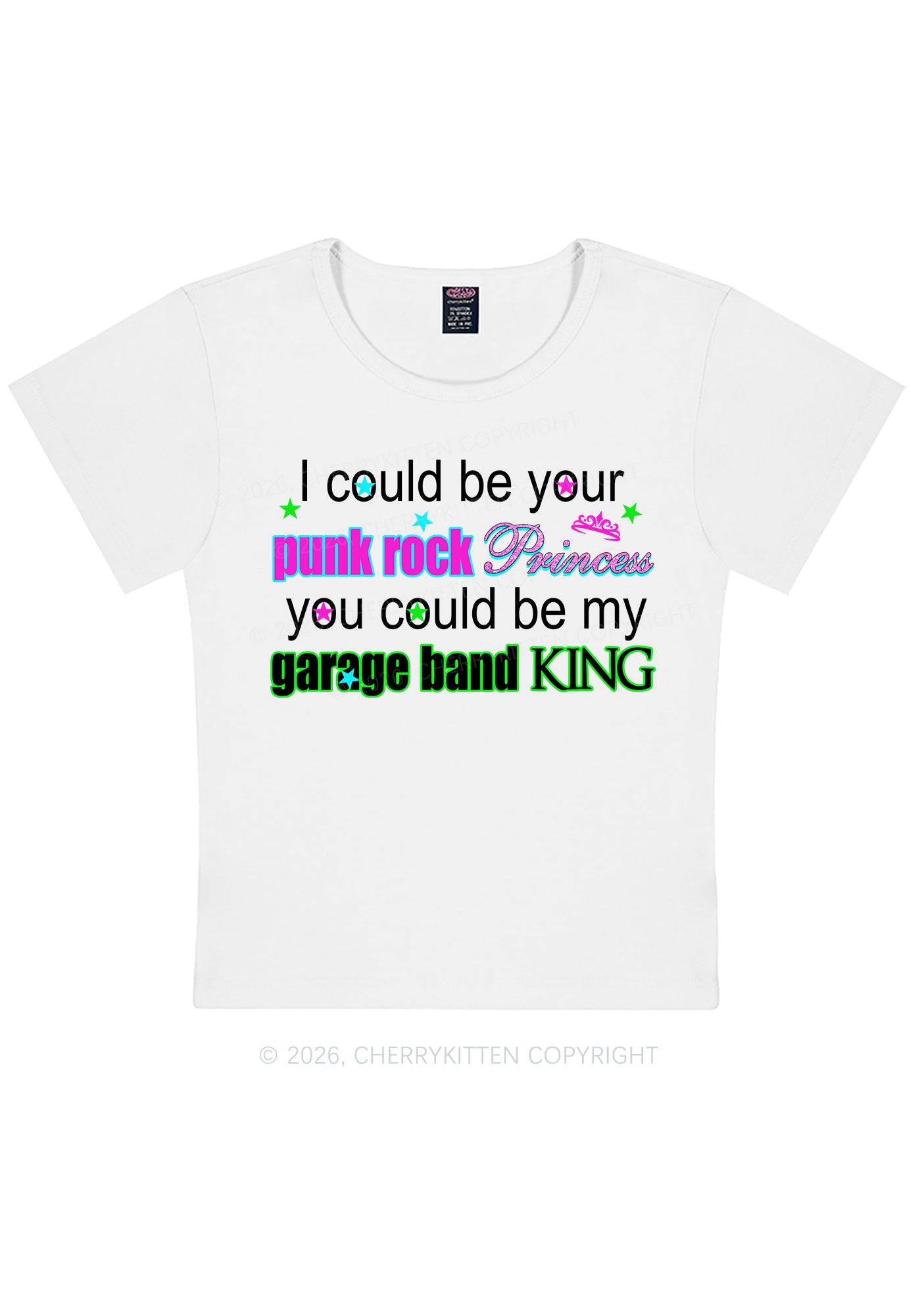 Punk Rock Princess Y2K Baby Tee Cherrykitten