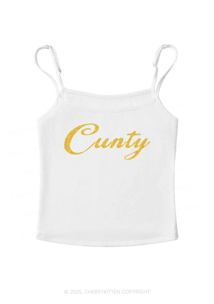 Glitter Cunty Y2K Spaghetti Strap Cami Cherrykitten
