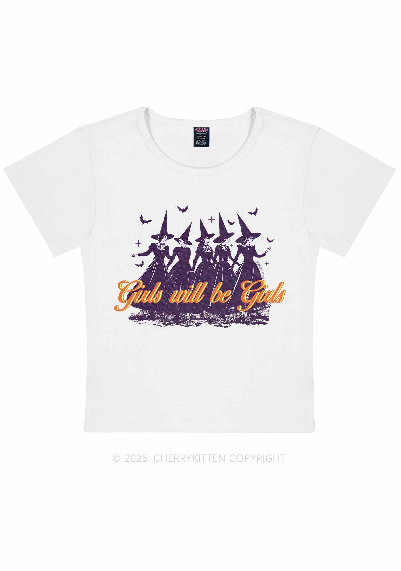 Halloween Witches Will Be Witches Y2K Baby Tee Cherrykitten
