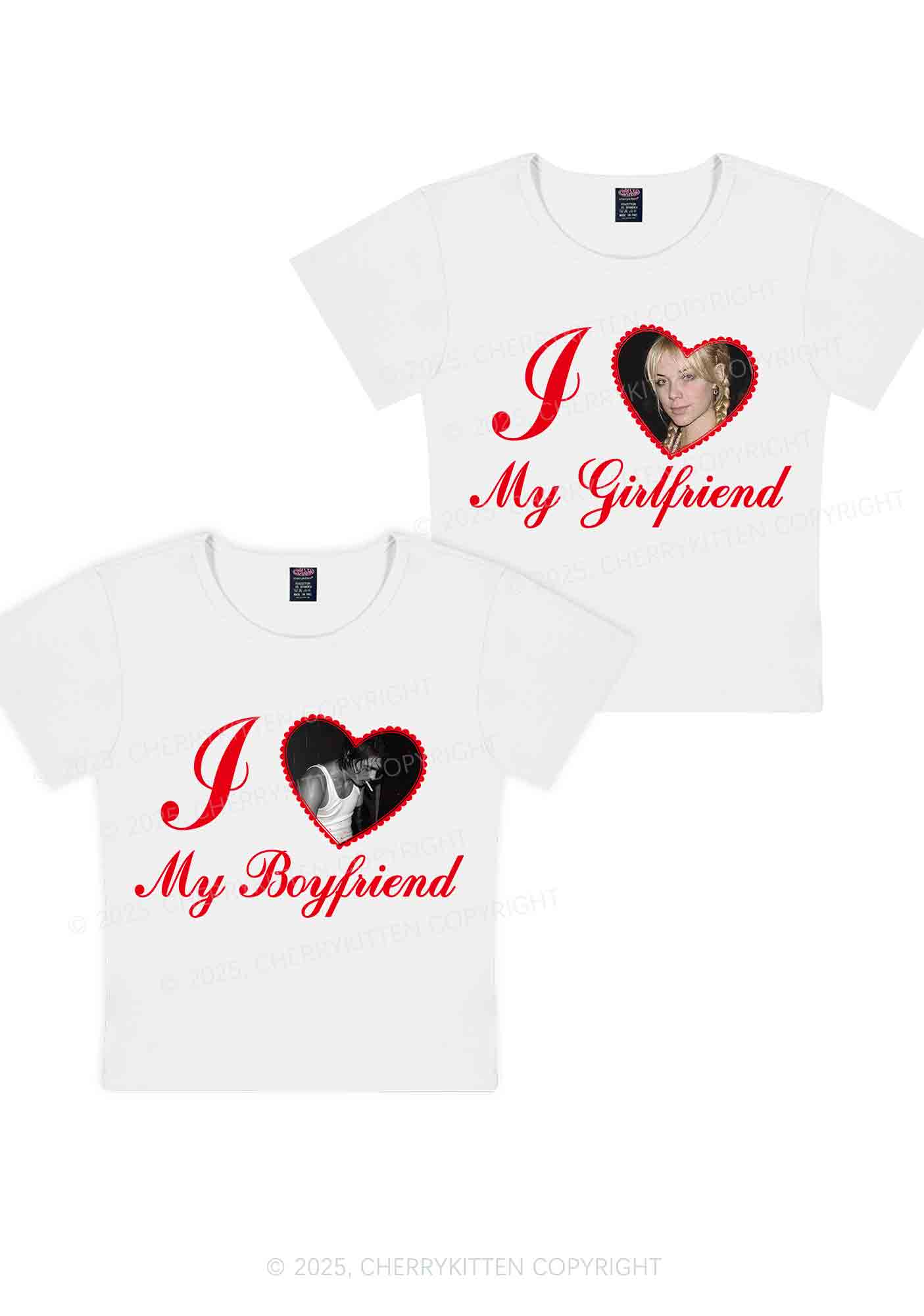 Custom Heart My BF GF Y2K Valentine's Day Baby Tee Cherrykitten