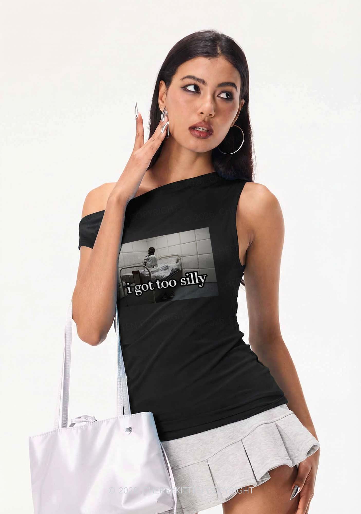 I Got Too Silly Y2K Off Shoulder Tank Top Cherrykitten