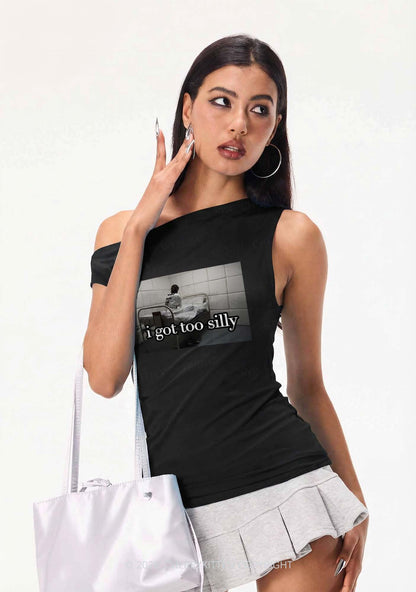 I Got Too Silly Y2K Off Shoulder Tank Top Cherrykitten