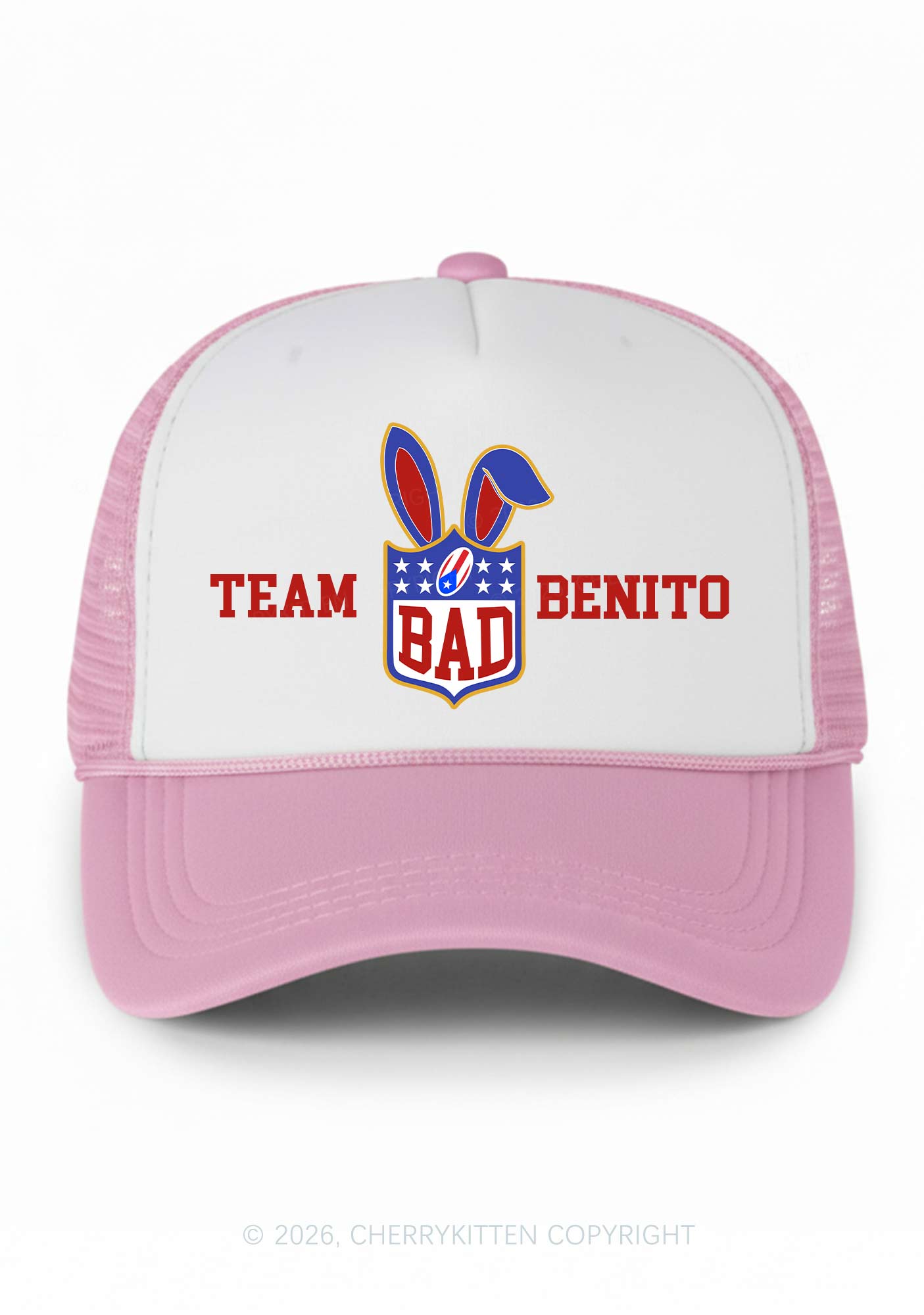 Pink Bad Bunny Y2K Colorblock Trucker Hat Cherrykitten