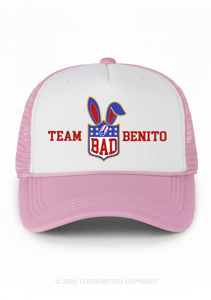 Pink Bad Bunny Y2K Colorblock Trucker Hat Cherrykitten