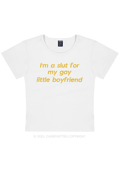 Glitter Slxt For My Gay BF Y2K Baby Tee Cherrykitten