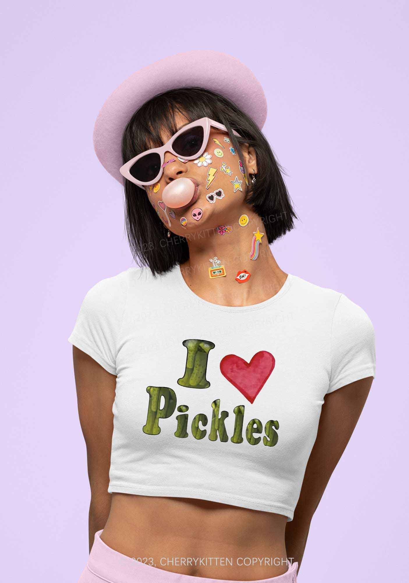 I Love Pickles Y2K Baby Tee Cherrykitten