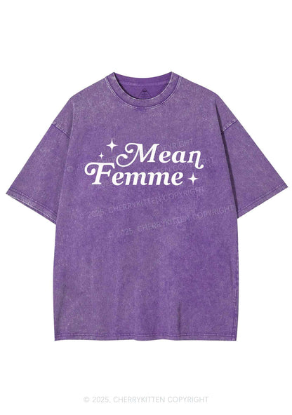 Mean Femme Pride Y2K Shirts Washed Tee Cherrykitten