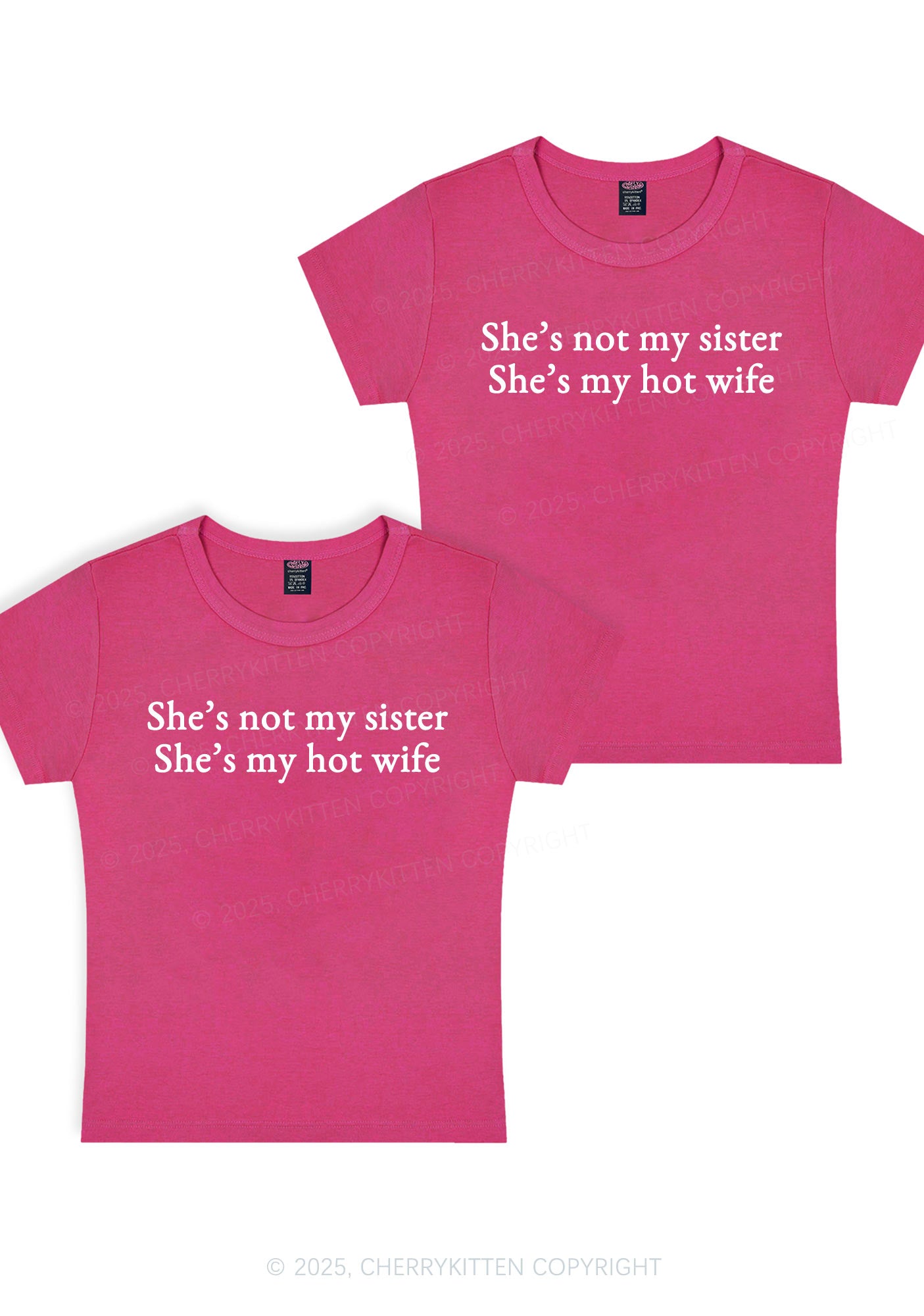 Shes Not My Sister Y2K Valentine's Day Baby Tee Cherrykitten