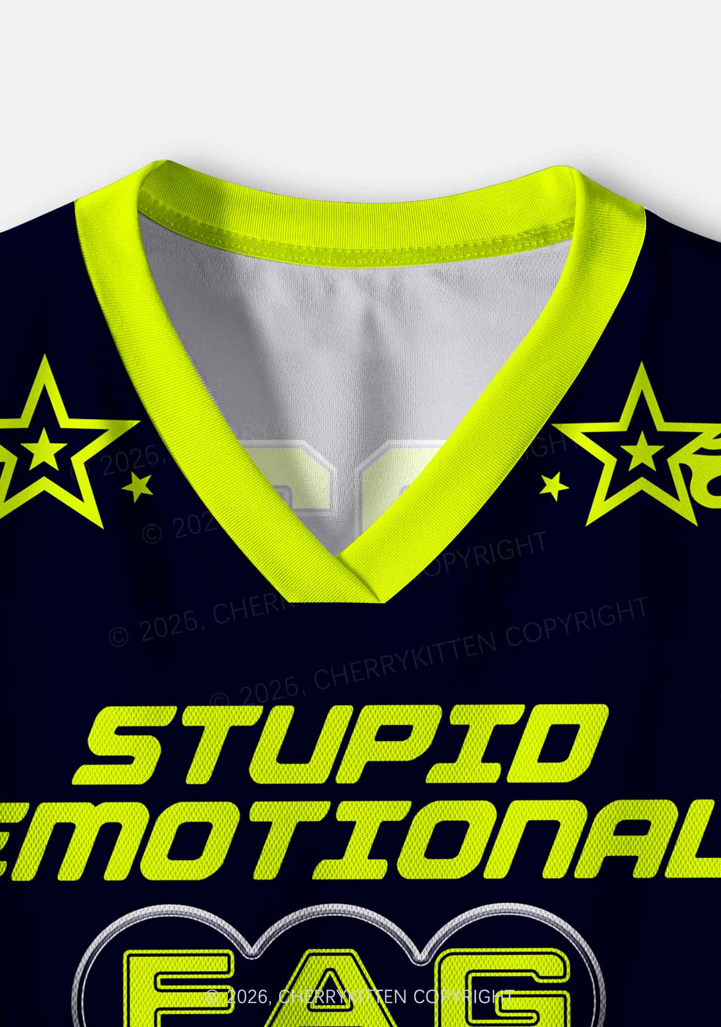 Stupid Emotional Fag Pride Y2K Crop Sport Jersey Shirts Cherrykitten