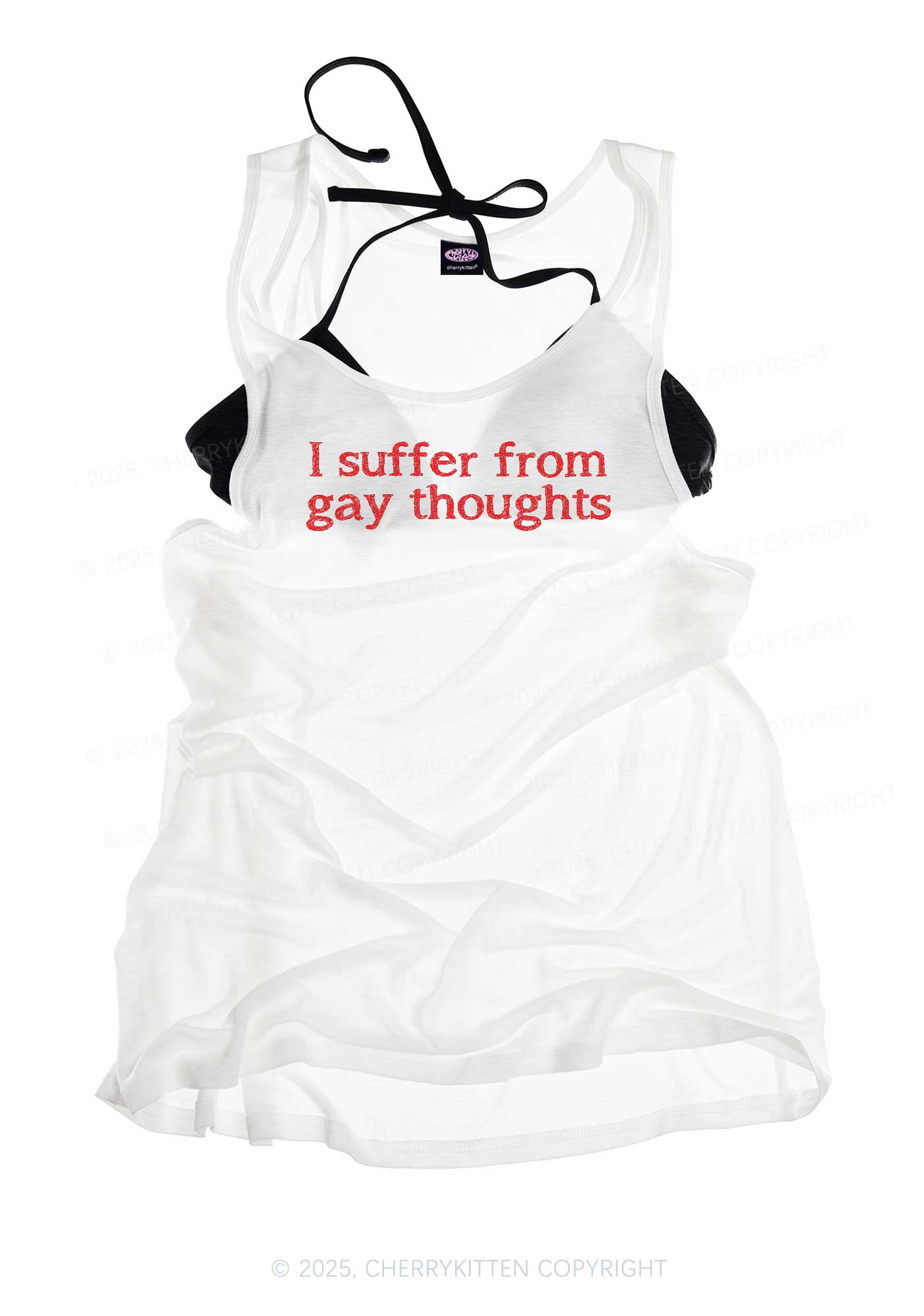 Suffer From Gay Thoughts Pride Y2K Sheer Boyfriend Tank Cherrykitten