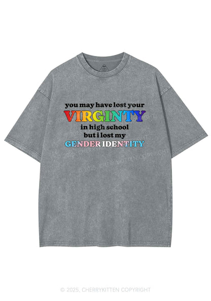 I Lost My Gender Identity Pride Y2K Shirts Washed Tee Cherrykitten