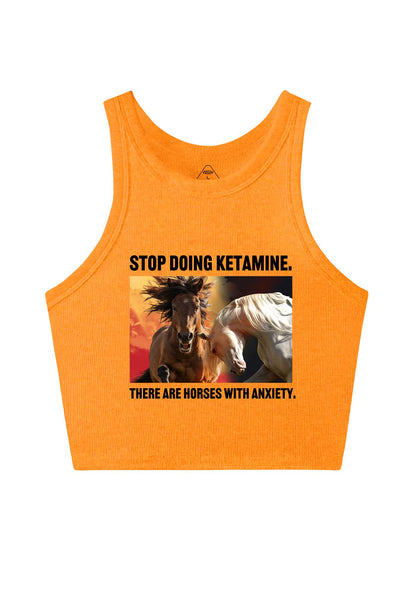 There Are Horses With Anxiety Y2K Crop Tank Top Cherrykitten