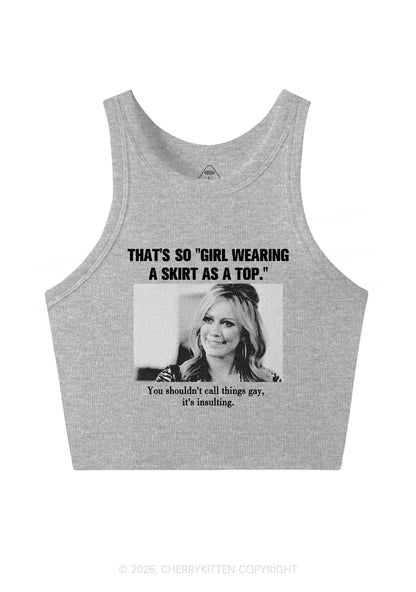 Girl Wearing A Skirt As A Top Y2K Crop Tank Top Cherrykitten
