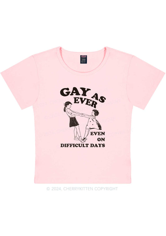 Gay As Ever Y2K Baby Tee Cherrykitten