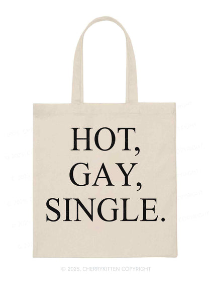 Hot Gay Single Pride Y2K Canvas Tote Bag Cherrykitten