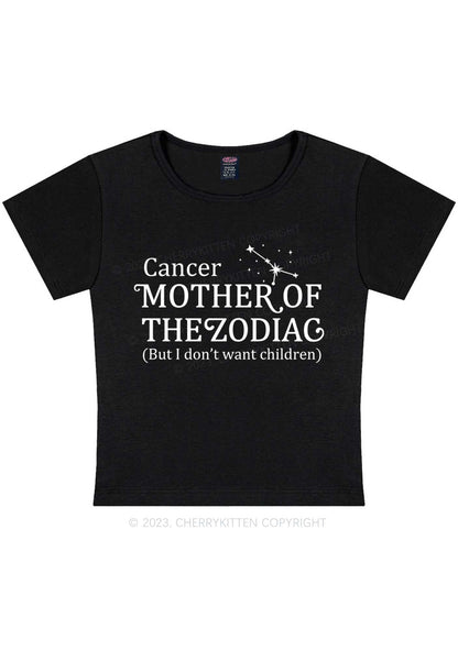 Mother Of The Zodiac Y2K Baby Tee Cherrykitten