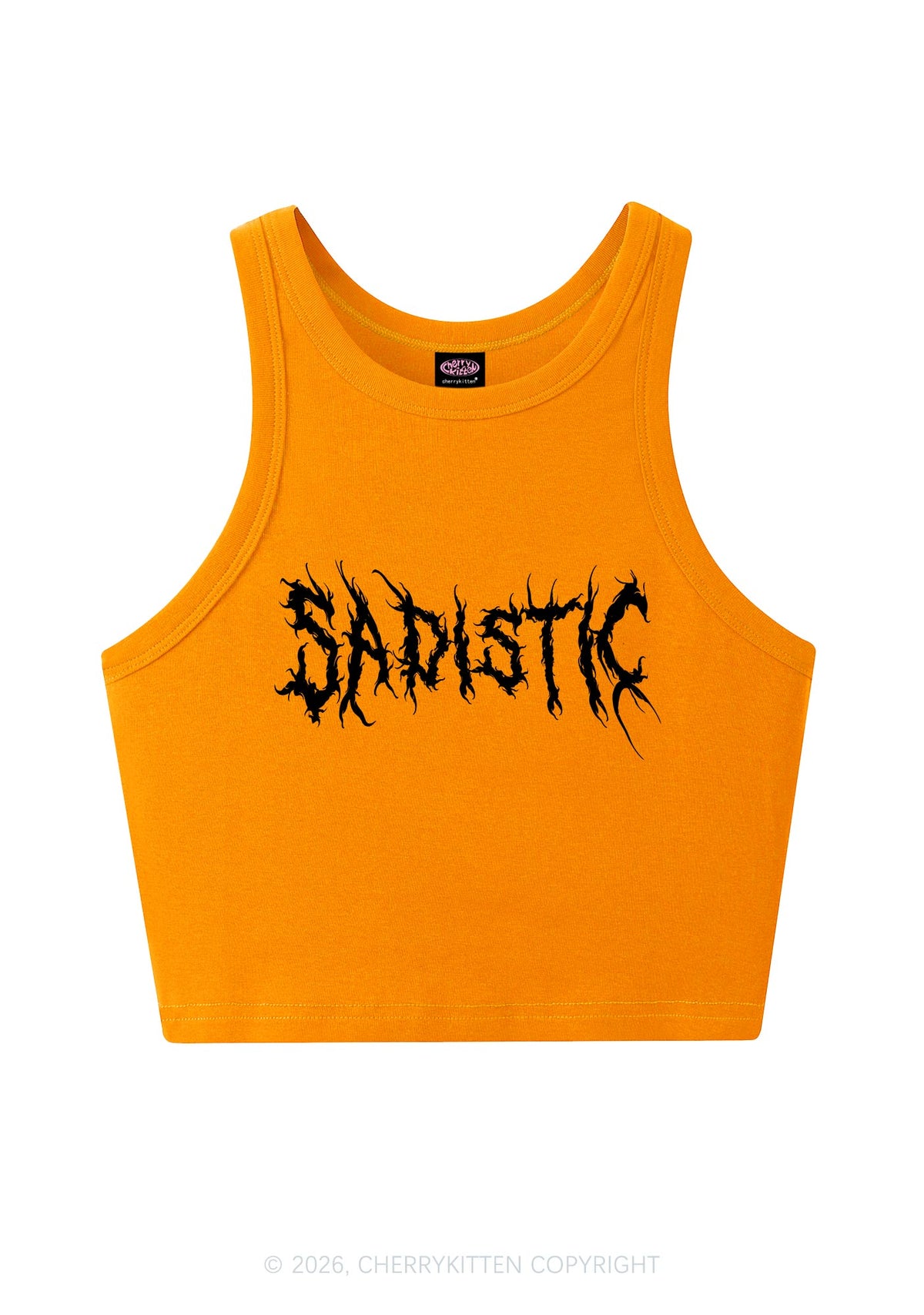 Sapistic Skull Y2K Crop Tank Top Cherrykitten