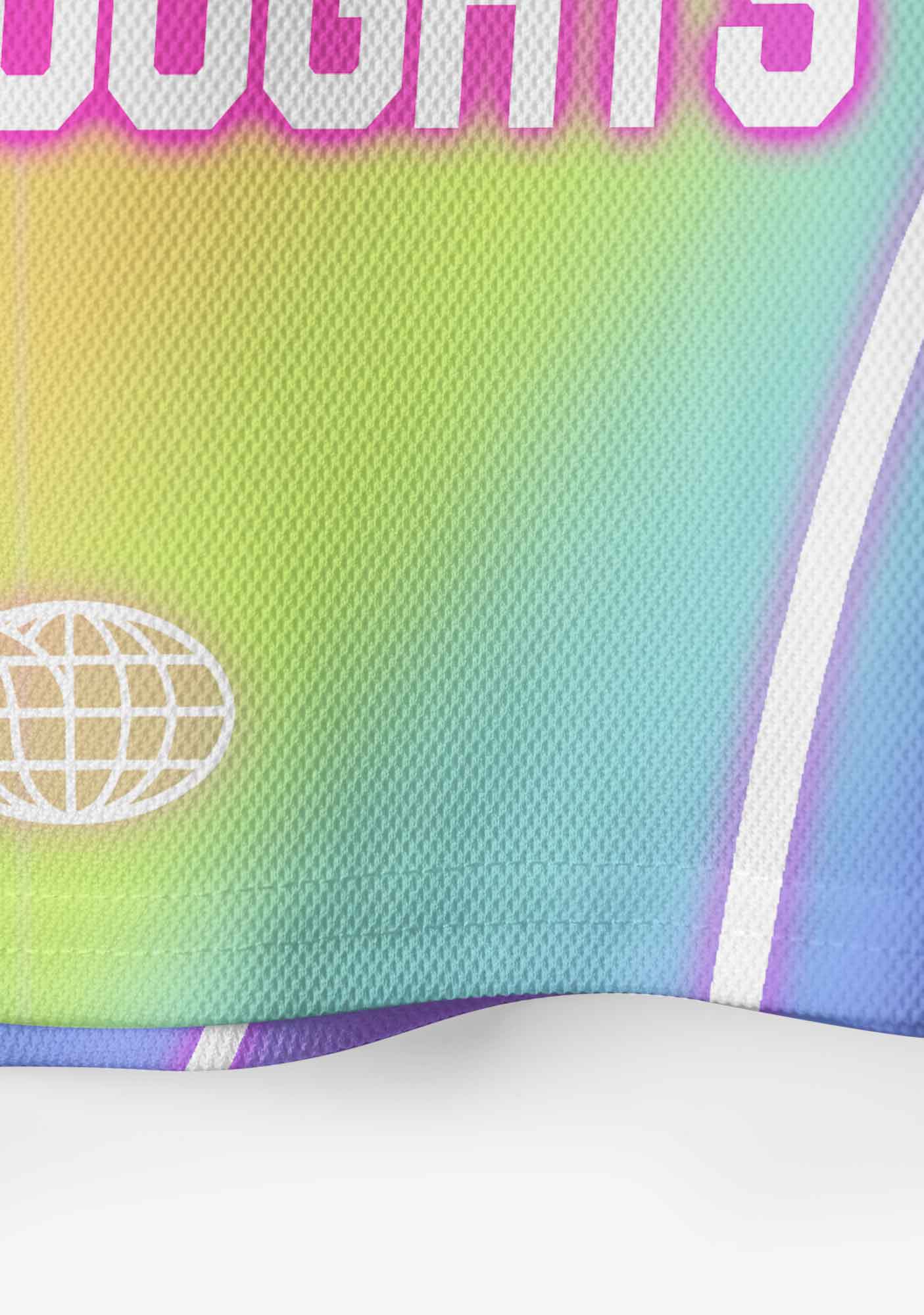 Rainbow Gradient Gay Thoughts Pride Y2K Crop Sport Jersey Shirts Cherrykitten