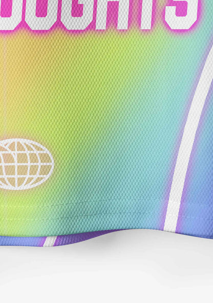 Rainbow Gradient Gay Thoughts Pride Y2K Crop Sport Jersey Shirts Cherrykitten