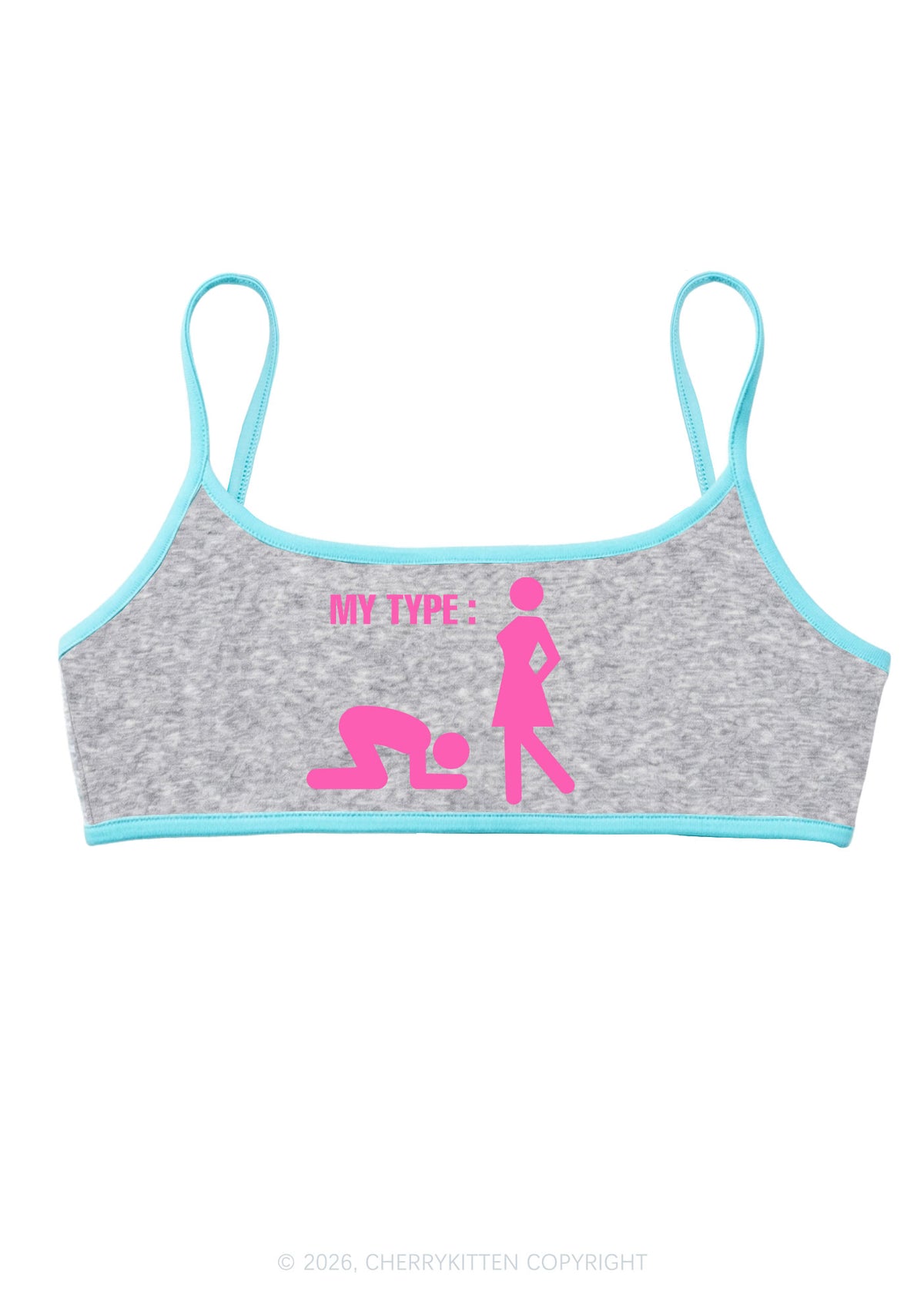 My Type Kneeling Male Y2K Super Crop Cami Cherrykitten