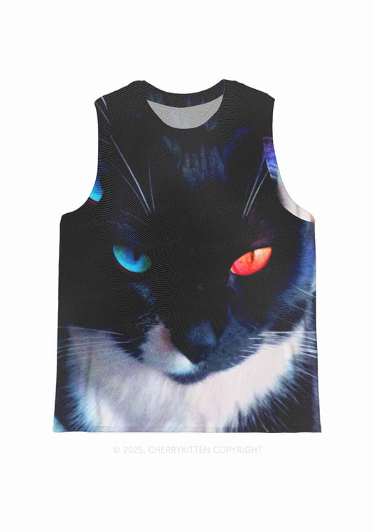 Odd Eyed Cat Y2K Mesh Muscle Tank Cherrykitten