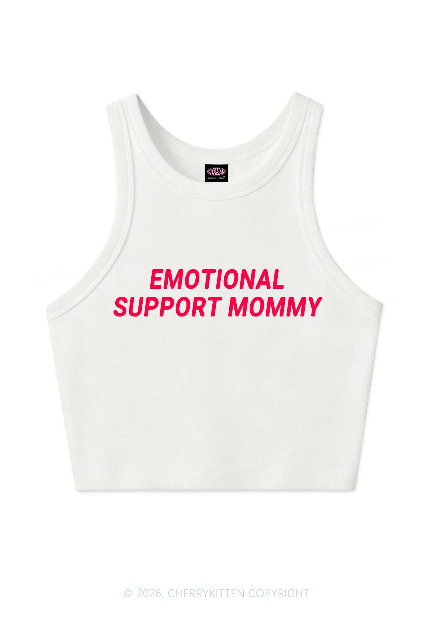 Emotional Support Mommy Y2K Crop Tank Top Cherrykitten