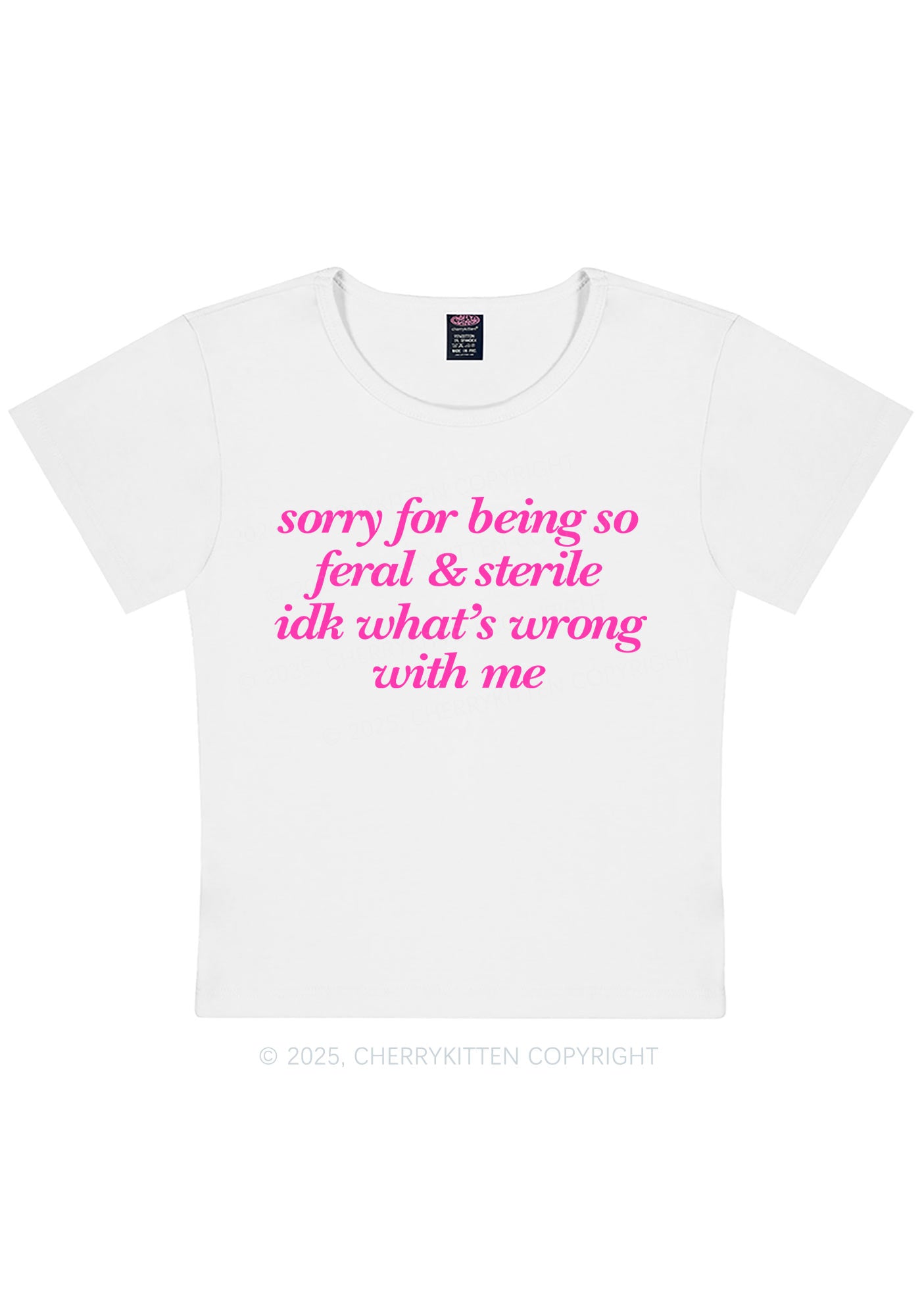Being Feral Sterile Y2K Baby Tee Cherrykitten