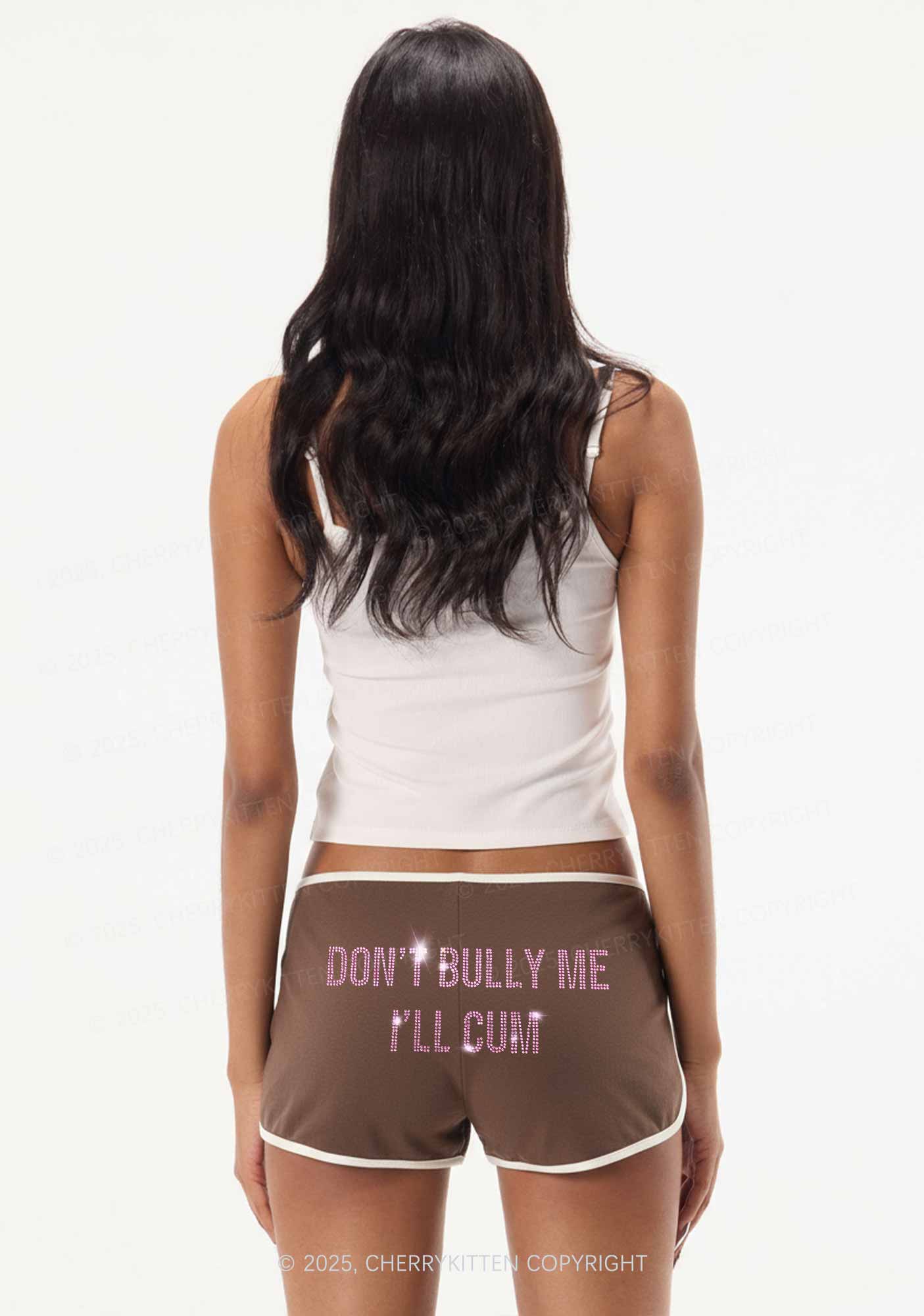 Rhinestone Dont Bully Me Y2K Booty Shorts Cherrykitten