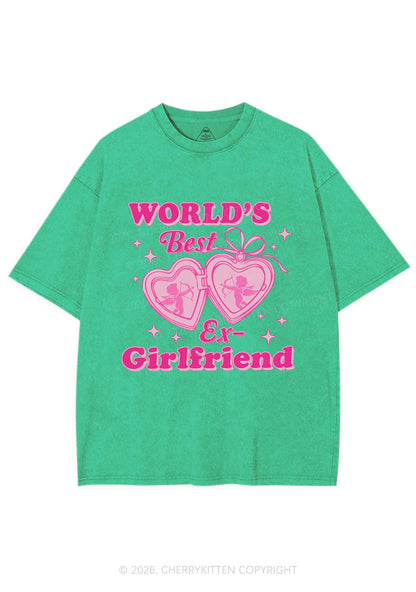 Worlds Best Ex GF Valentine's Day Y2K Shirts Washed Tee Cherrykitten