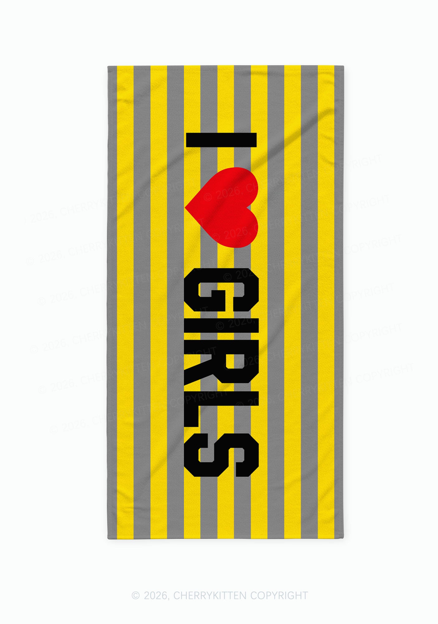 I Love Girls Pride Y2K Beach Towel Cherrykitten