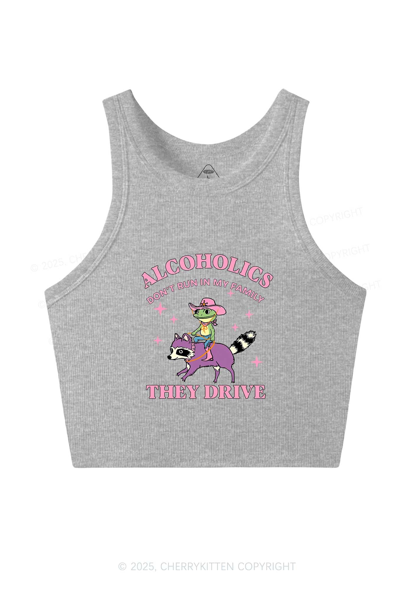 Alcoholics Drive Y2K Crop Tank Top Cherrykitten