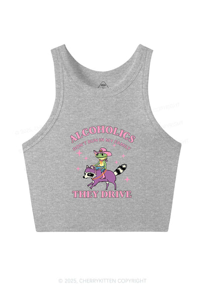 Alcoholics Drive Y2K Crop Tank Top Cherrykitten