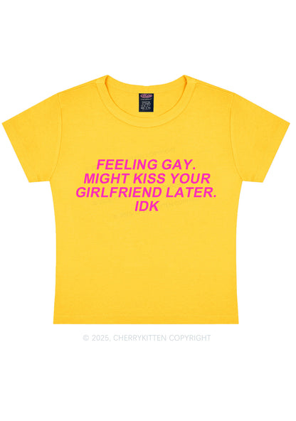 Kiss Your GF Later Pride Y2K Baby Tee Cherrykitten