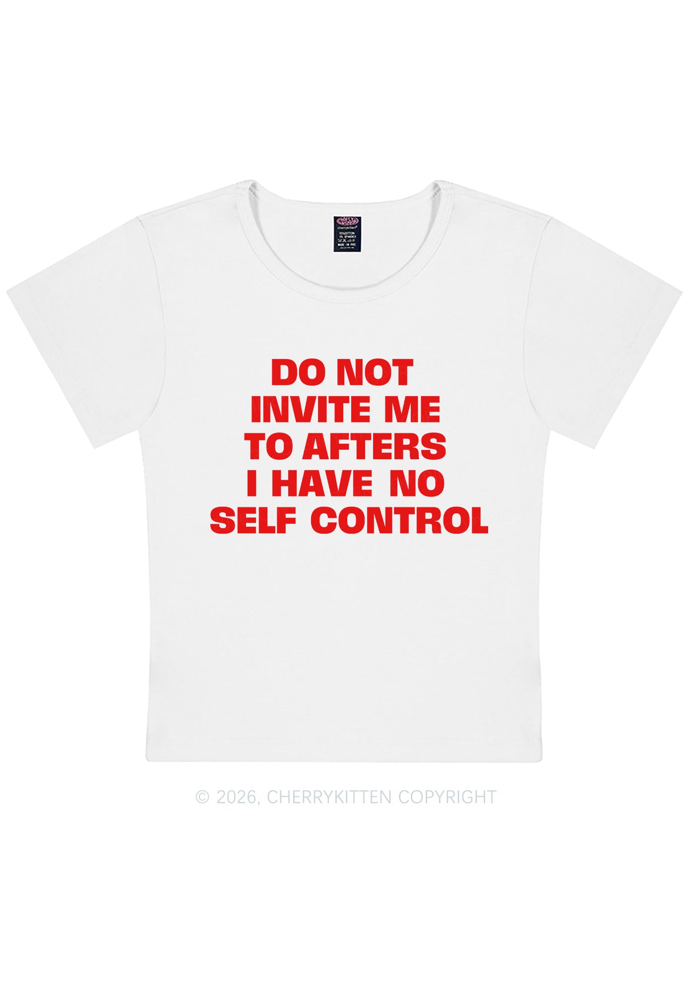 Do Not Invite Me To Afters Y2K Baby Tee Cherrykitten