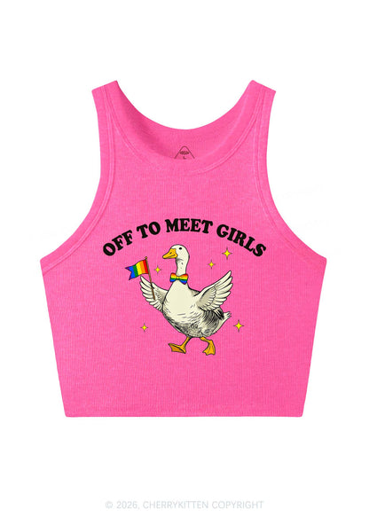 Off To Meet Girls Pride Y2K Crop Tank Top Cherrykitten