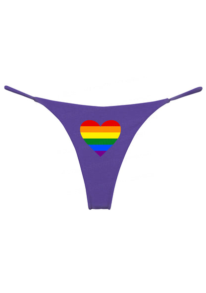 Rainbow Heart Pride Y2K Bikini String Thong Cherrykitten