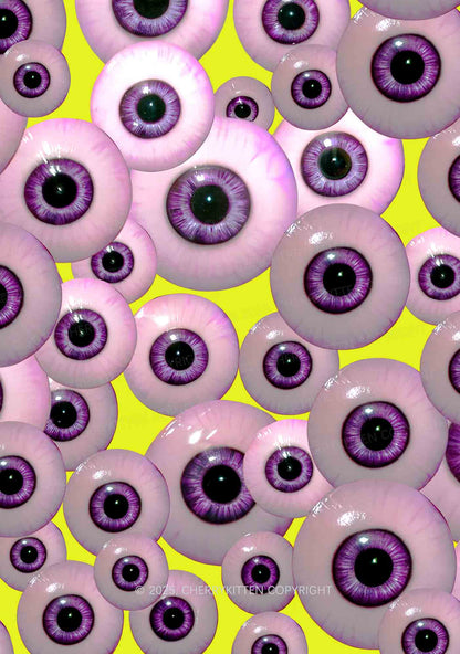 Halloween Purple Eyeballs Y2K Print Cami Crop Top Cherrykitten