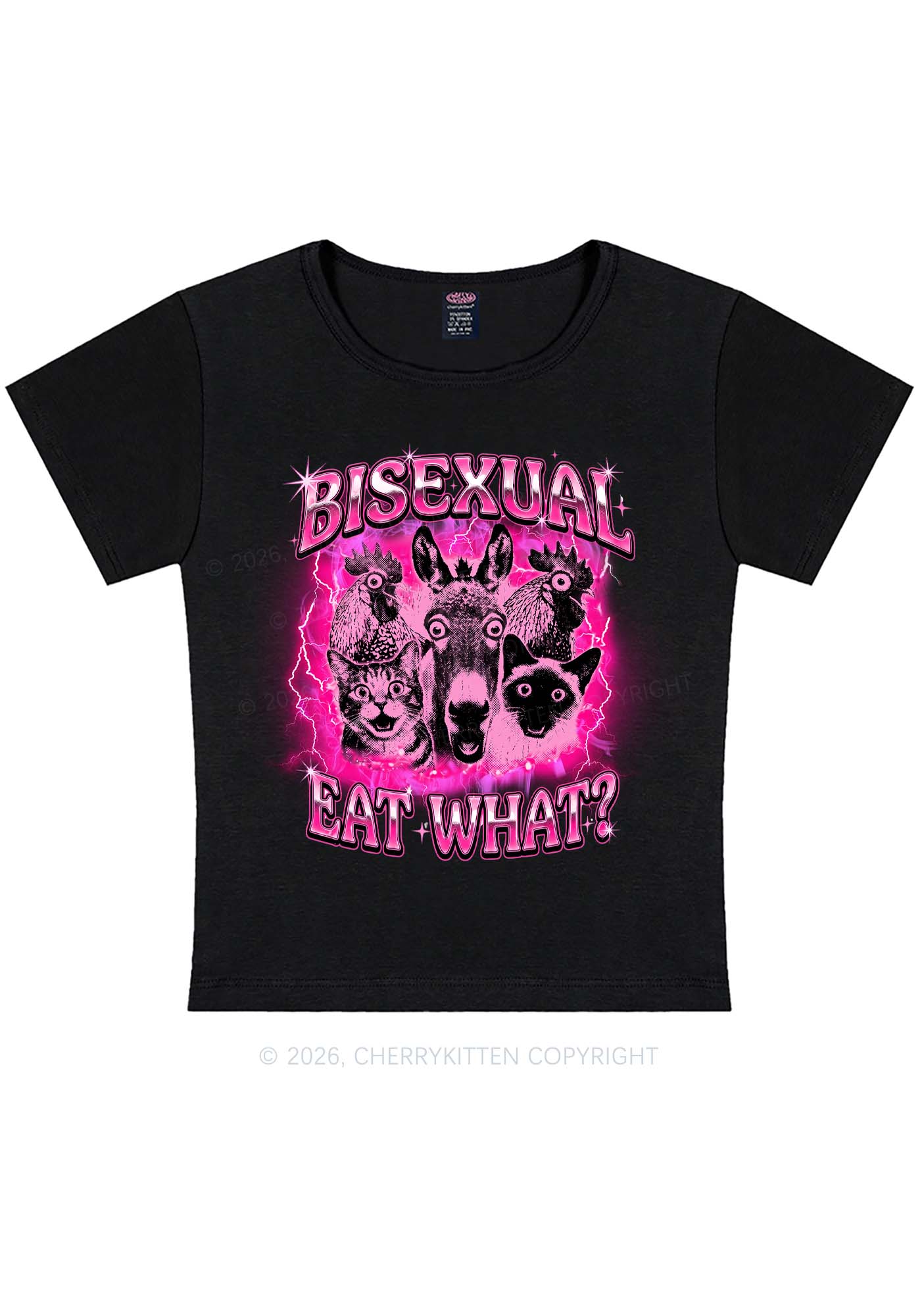 Bisexual Eat What Pride Y2K Baby Tee Cherrykitten