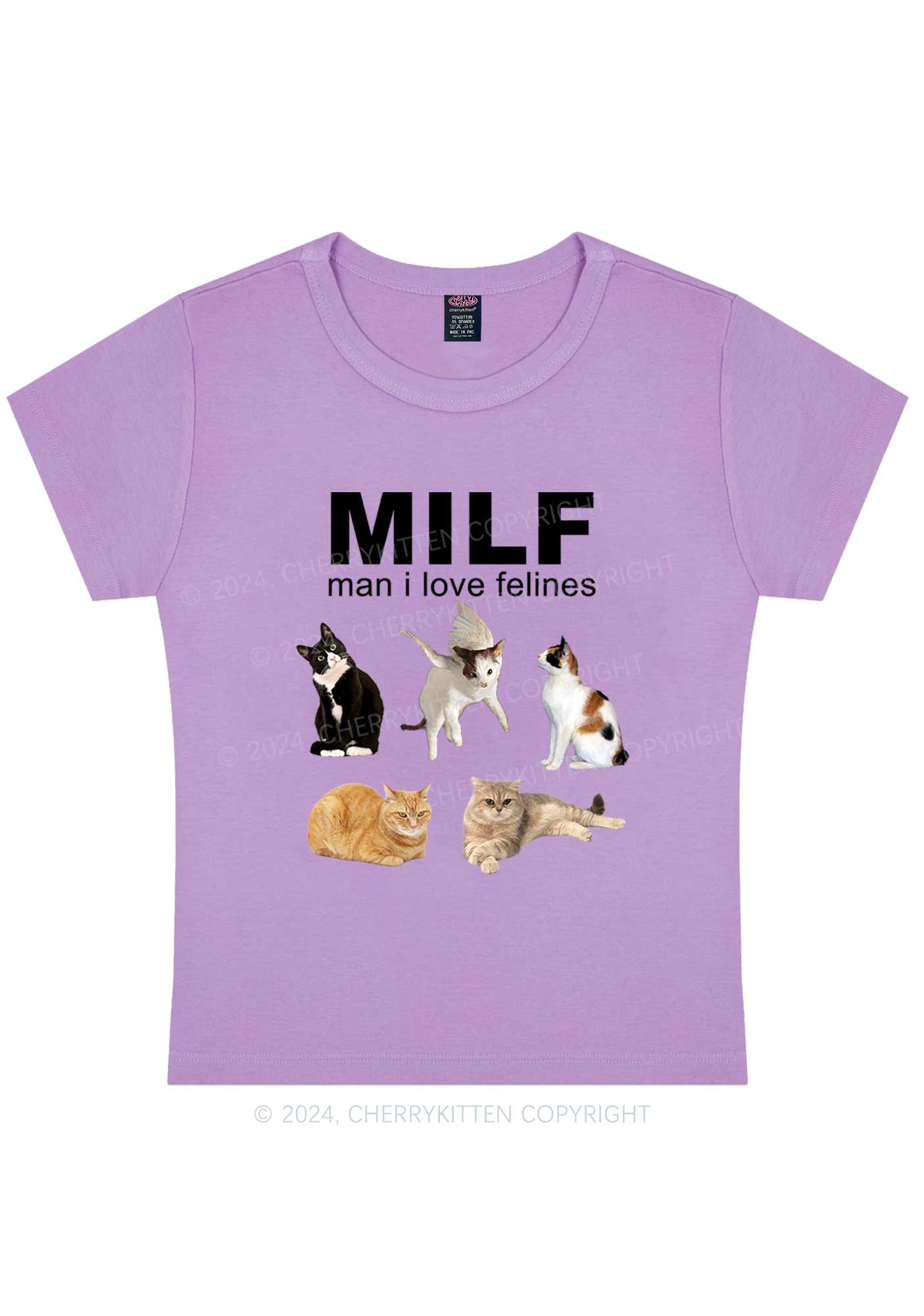 Mxxf Felines Y2K Baby Tee Cherrykitten