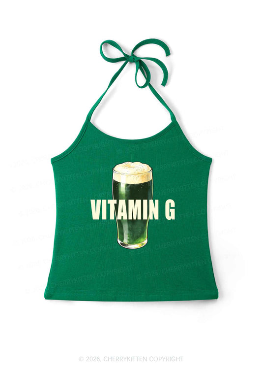 Vitamin G St Patricks Y2K Halter Neck Cami Cherrykitten