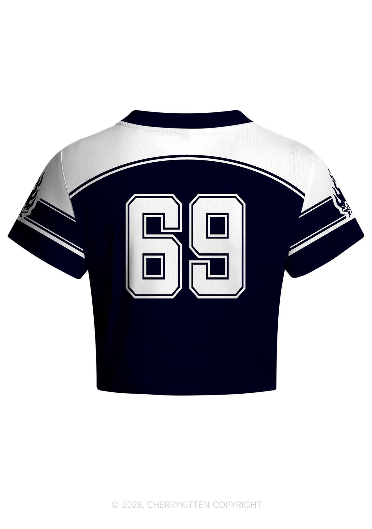 Sadistic And Autistic Y2K Crop Football Jersey Shirts Cherrykitten