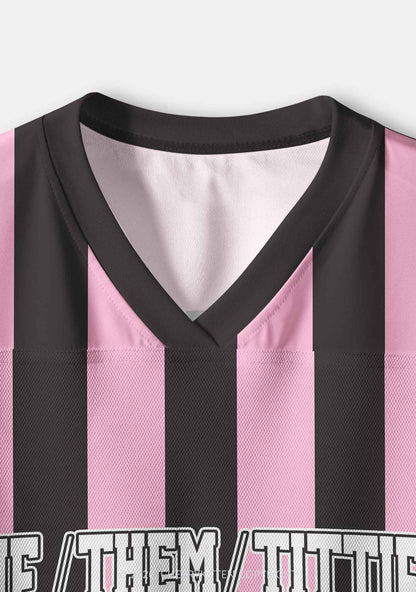 Pink Stripes She Them Txtties Pride Y2K Crop Sport Jersey Shirts Cherrykitten