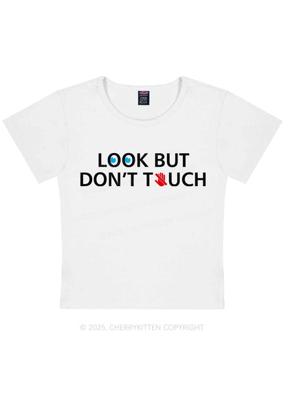 Look Dont Touch Y2K Baby Tee Cherrykitten