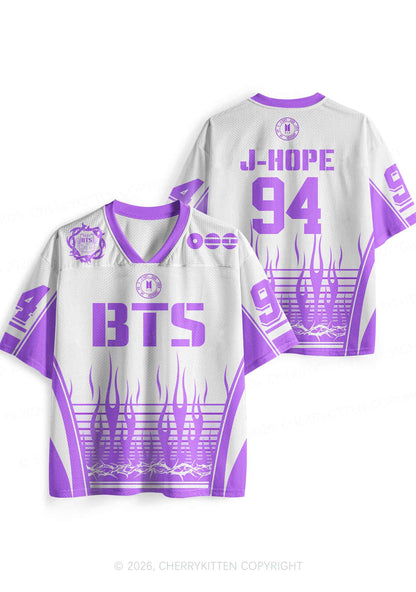 Purple Flame Y2K Sport Jersey Shirts Cherrykitten