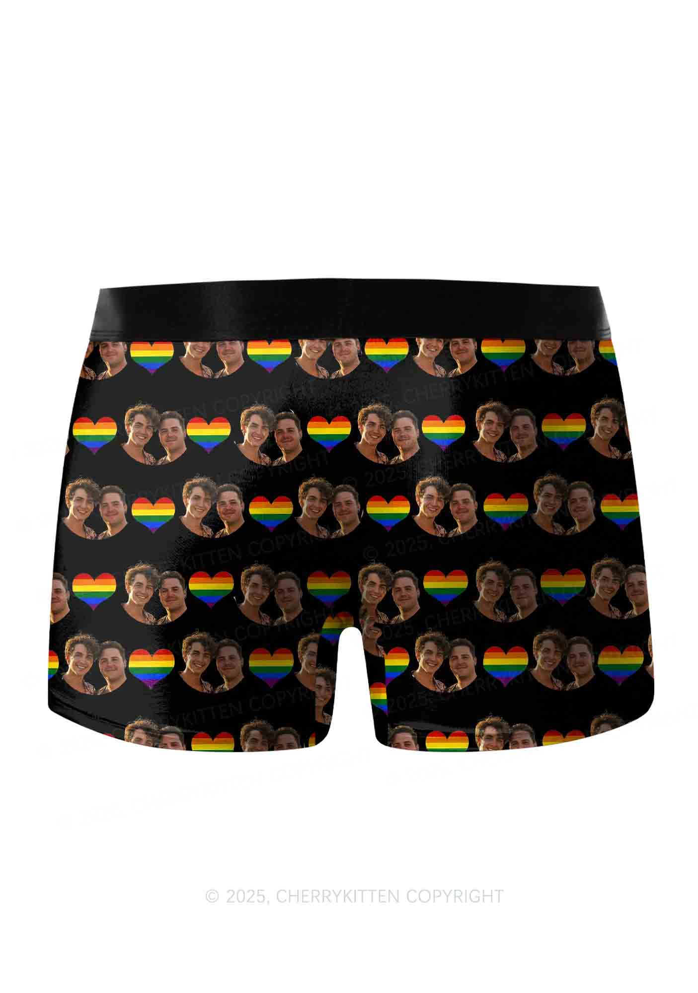 Custom Gay Couple Photo Valentine's Day Y2K Print Couples Boxer Briefs Set Cherrykitten