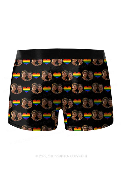 Custom Gay Couple Photo Valentine's Day Y2K Print Couples Boxer Briefs Set Cherrykitten