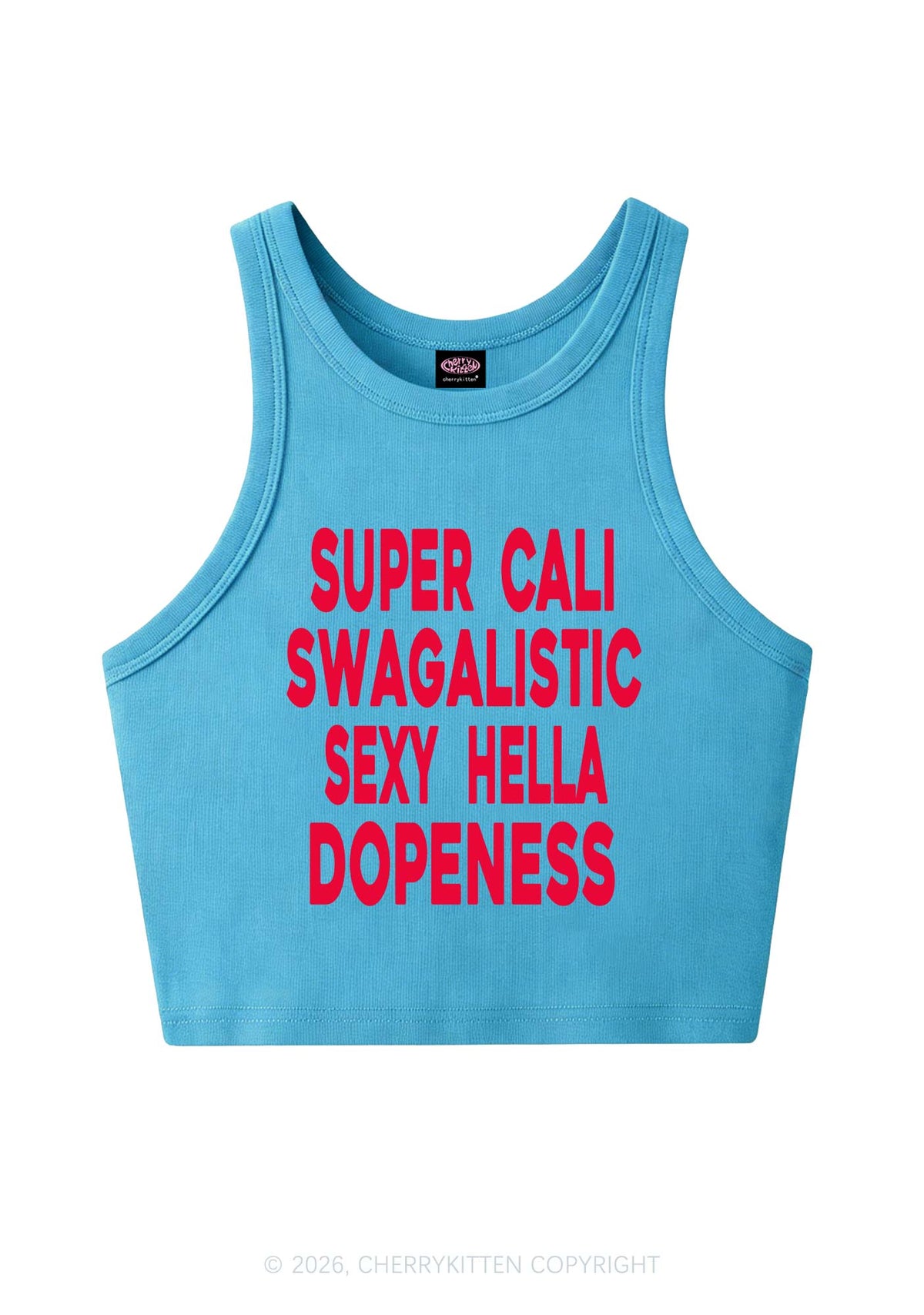 Super Cali Swagalistic Y2K Crop Tank Top Cherrykitten