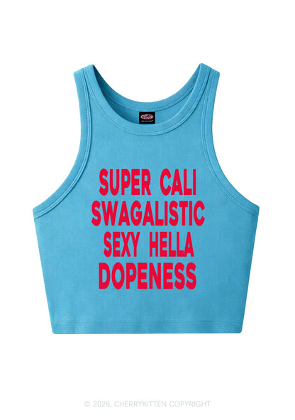 Super Cali Swagalistic Y2K Crop Tank Top Cherrykitten